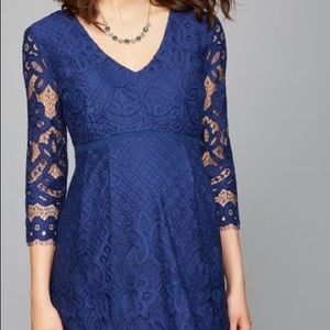 NWT Pea in the Pod blue lace maternity dress